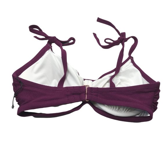 Shade And Shore Women's Sz. 36DD Tie Strap Textured Bralette Bikini Swim Top New - Picture 2 of 13